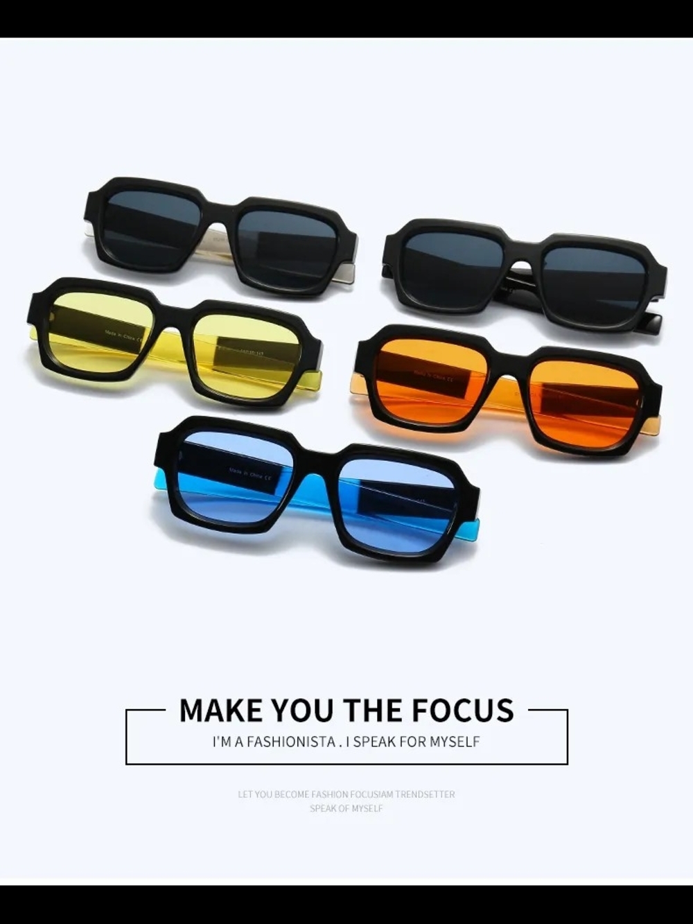 Geometric Rectangular Sunglasses - Multiple Lens Colors